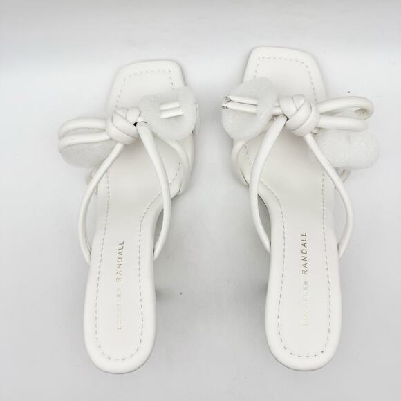 Loeffler Randall Womens Margi Bow Heels US 8.5 M EU 39 White Leather EUC - Picture 9 of 13